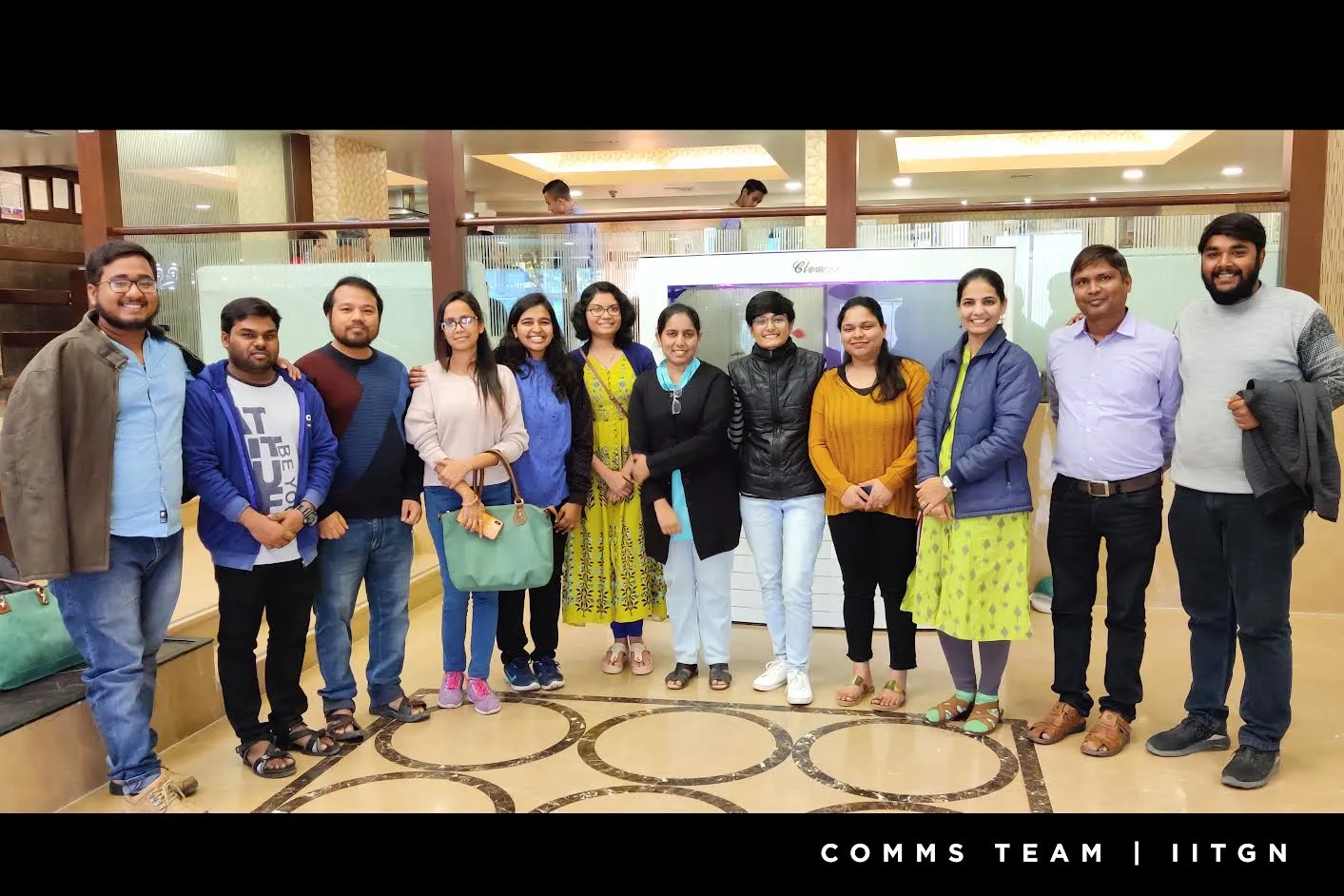 The External Communications Team. From left to right: Hatim, Dilip, Tej, Apeksha, Dhara, Divyangi, Yours Truly, Chandni, Vandana, Shivangi, Gaurav, and Devarsh.
