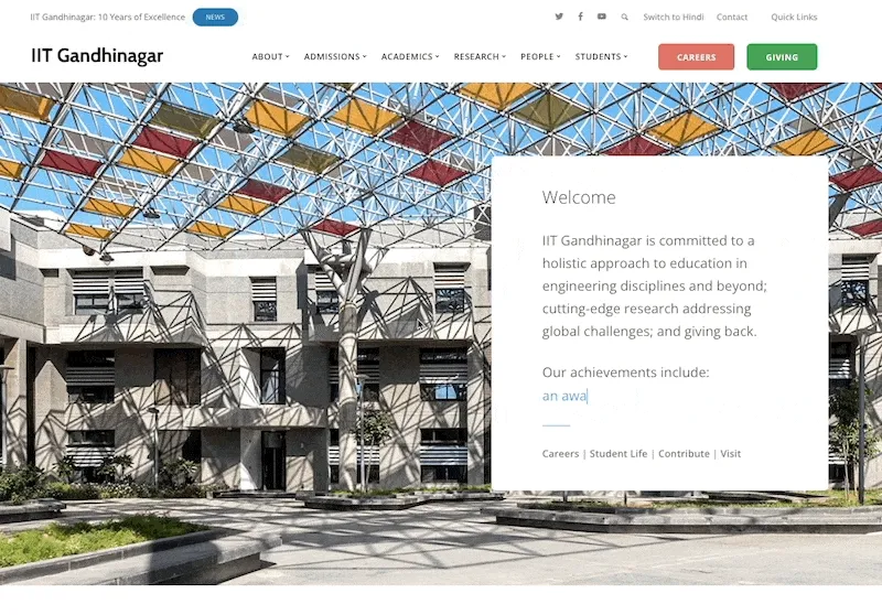 The current IITGN website, here.