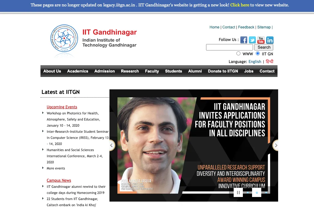 The old IITGN website, here.
